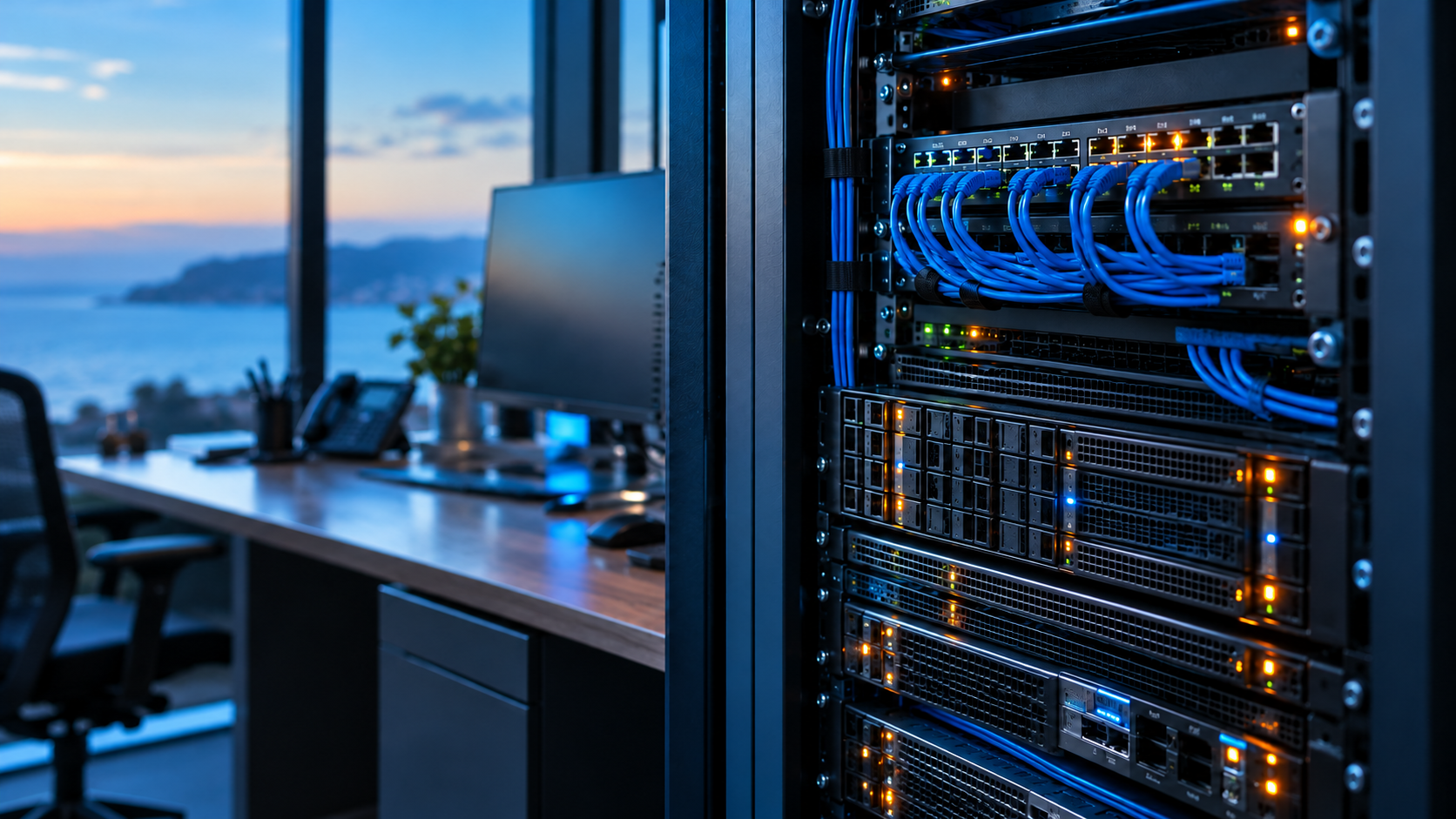 Visualisierung einer sicheren Netzwerk- und Serverinfrastruktur